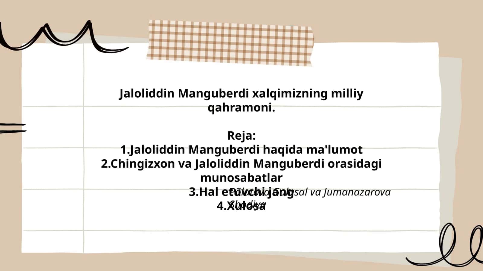 Jaloliddin Manguberdi haqida ma'lumot