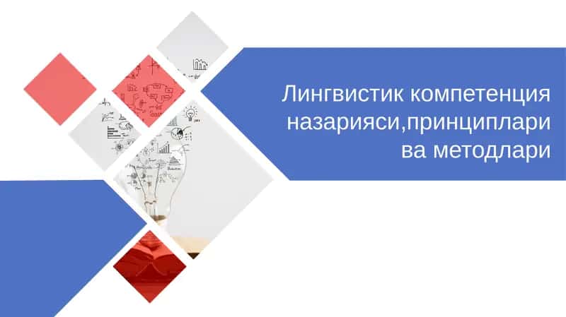Лингвистик компетенция назарияси,принциплари ва методлари