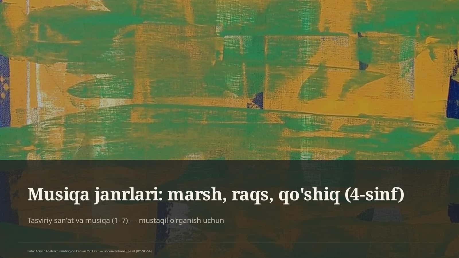 Musiqa janrlari: marsh, raqs, qo'shiq (4-sinf)