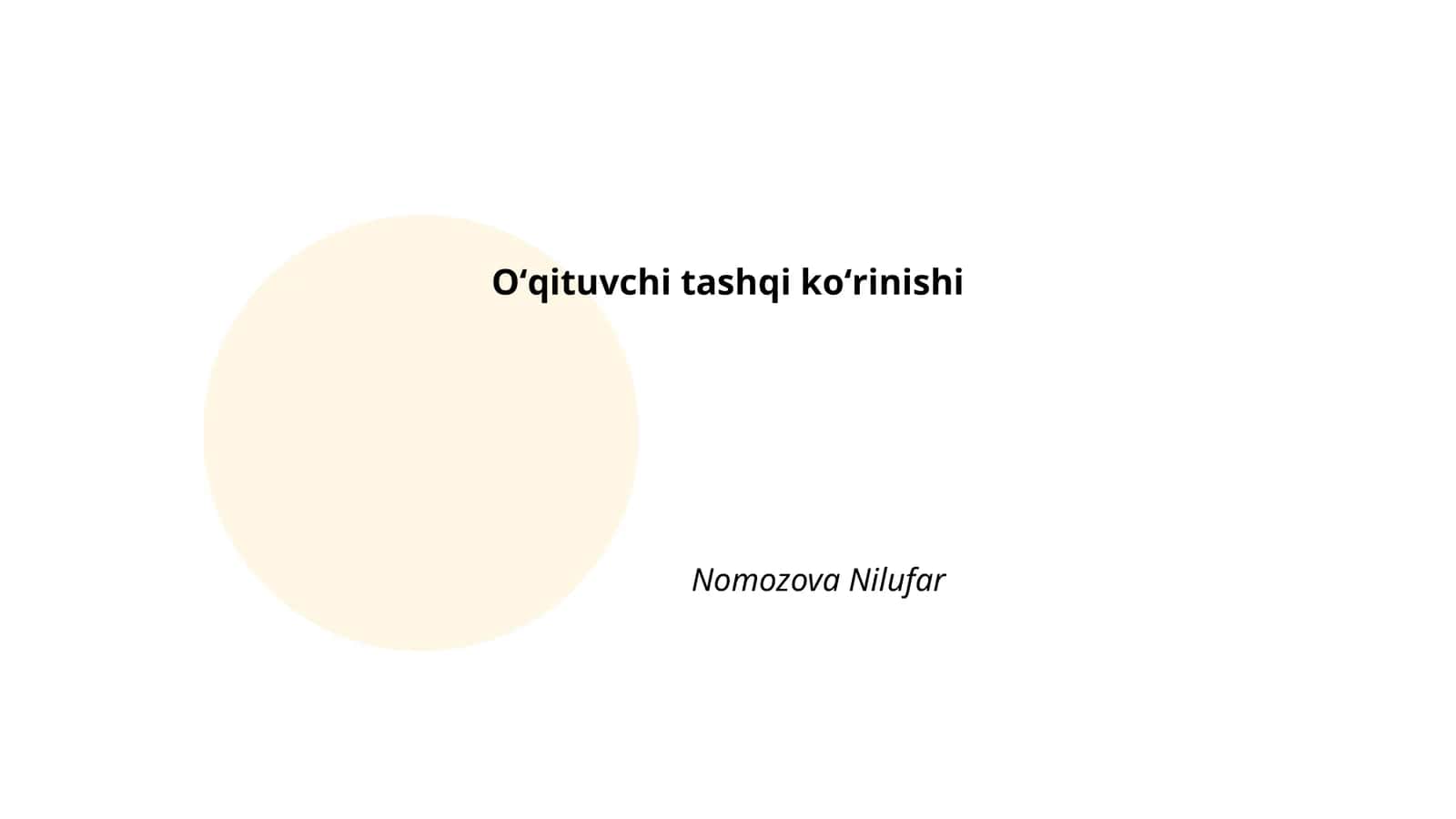 Oʻqituvchi tashqi koʻrinishi