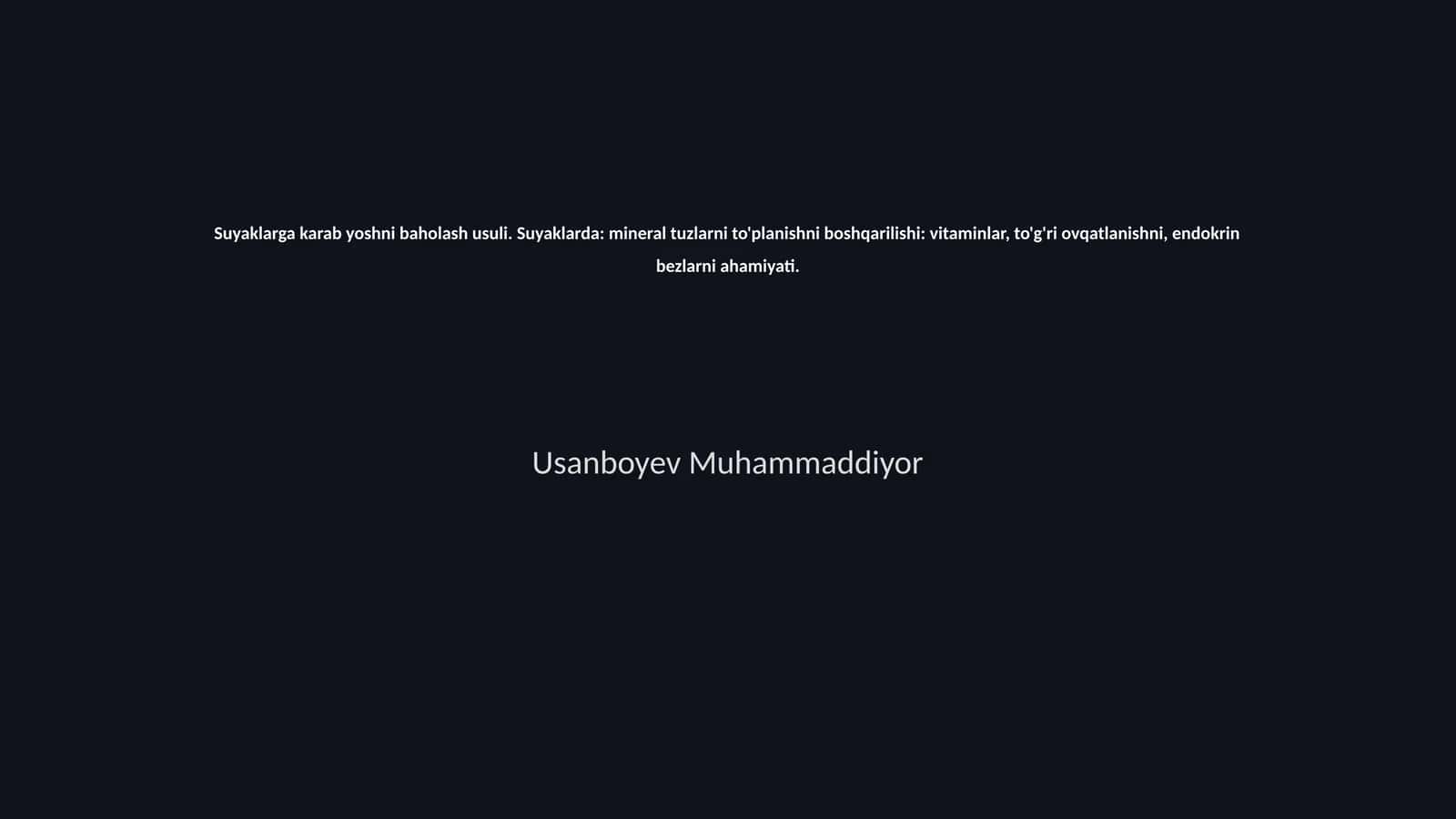 Suyaklarga karab yoshni baholash usuli