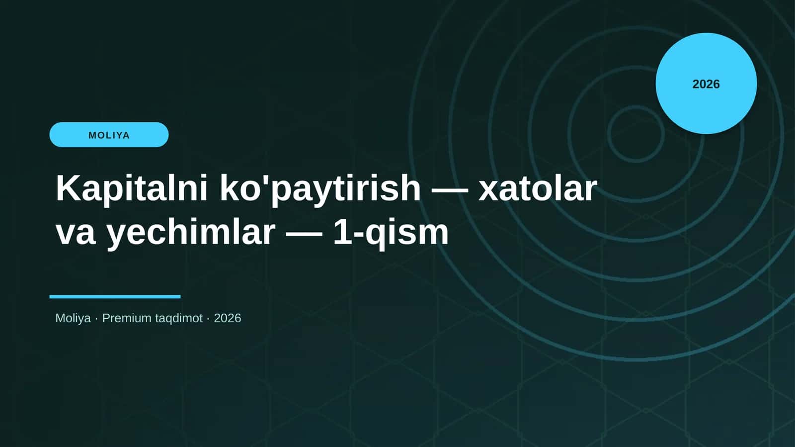 Kapitalni ko'paytirish — xatolar va yechimlar — 1-qism