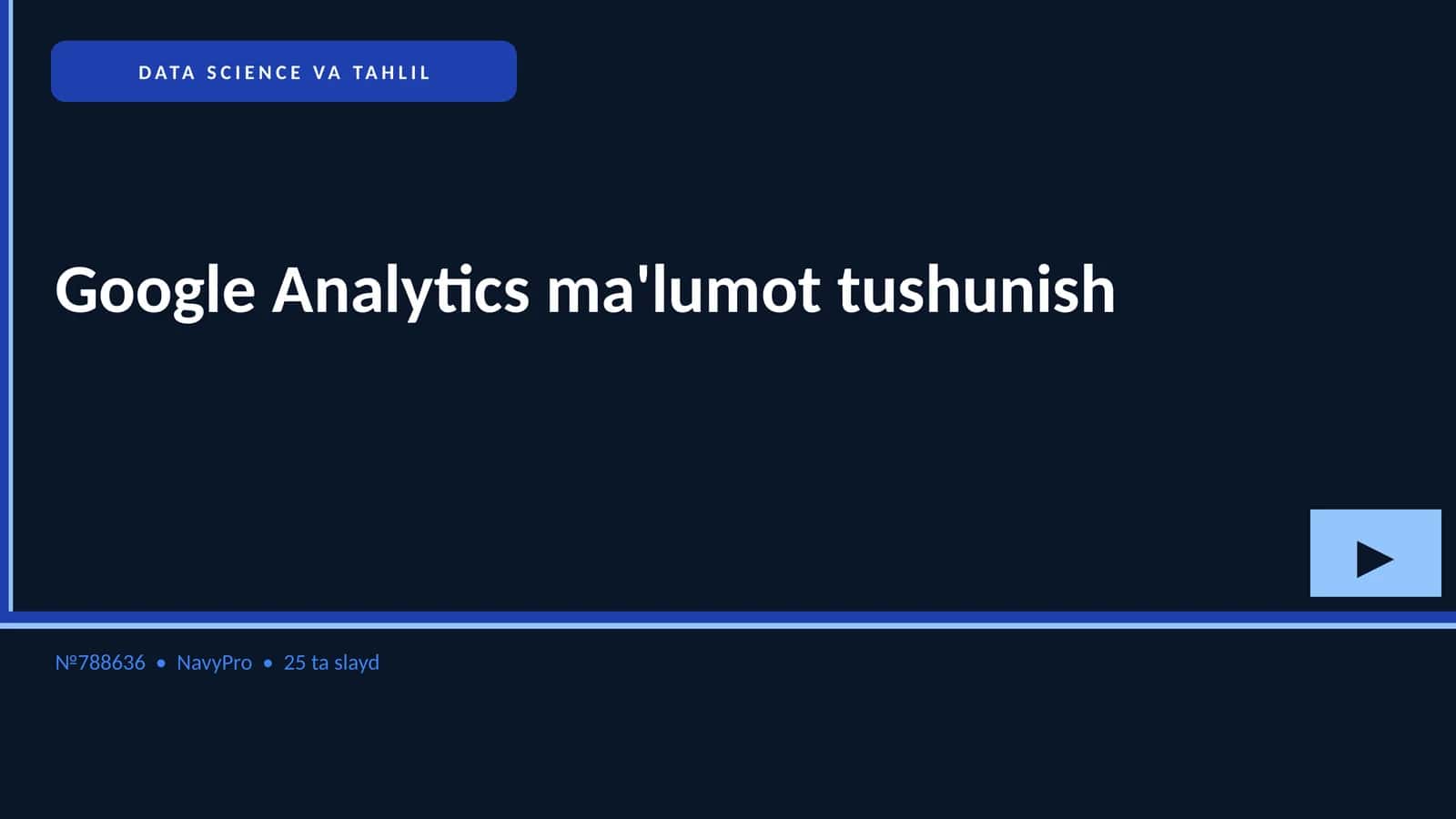 Google Analytics ma'lumot tushunish