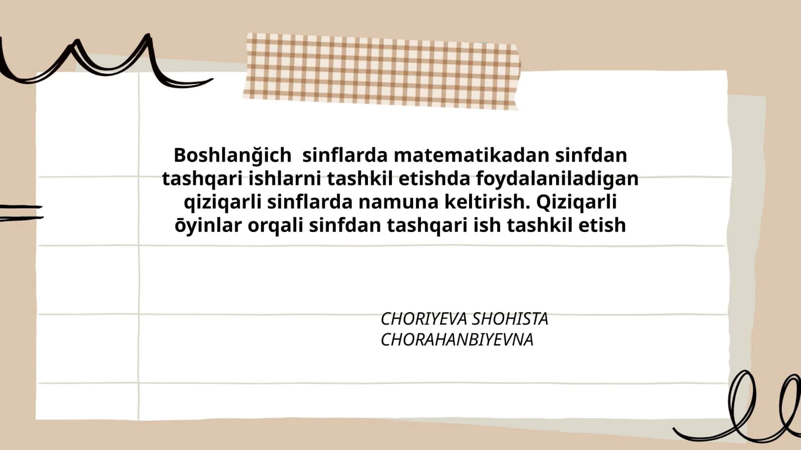 Qiziqarli sinflarda matematika