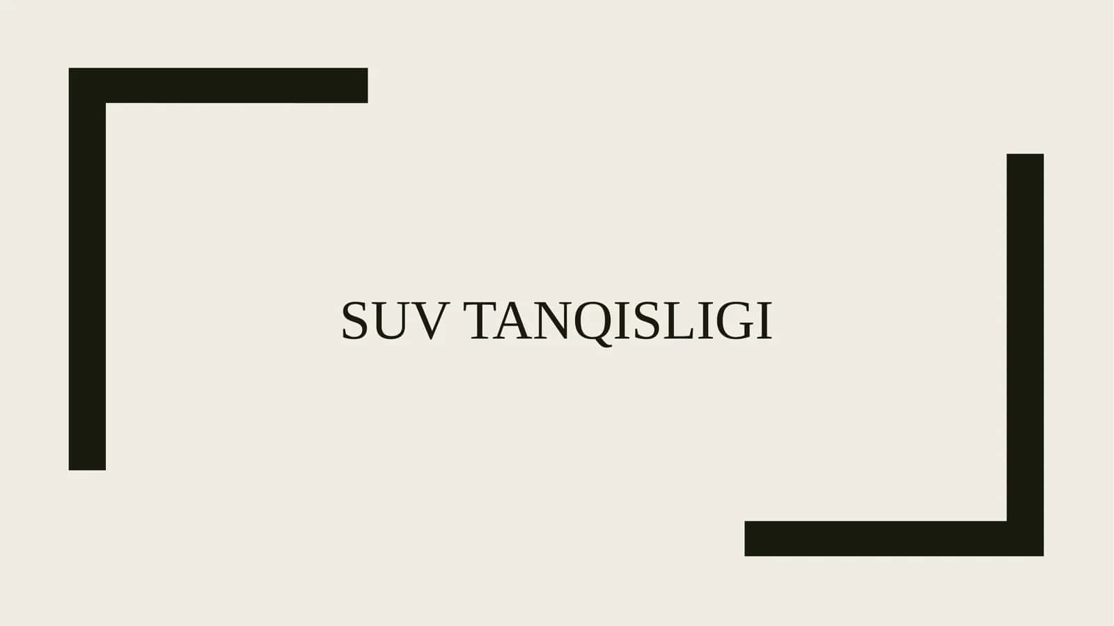 Suv tanqisligi