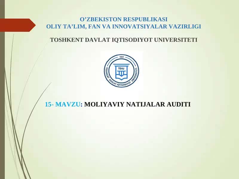 Moliyaviy Natijalar Audit
