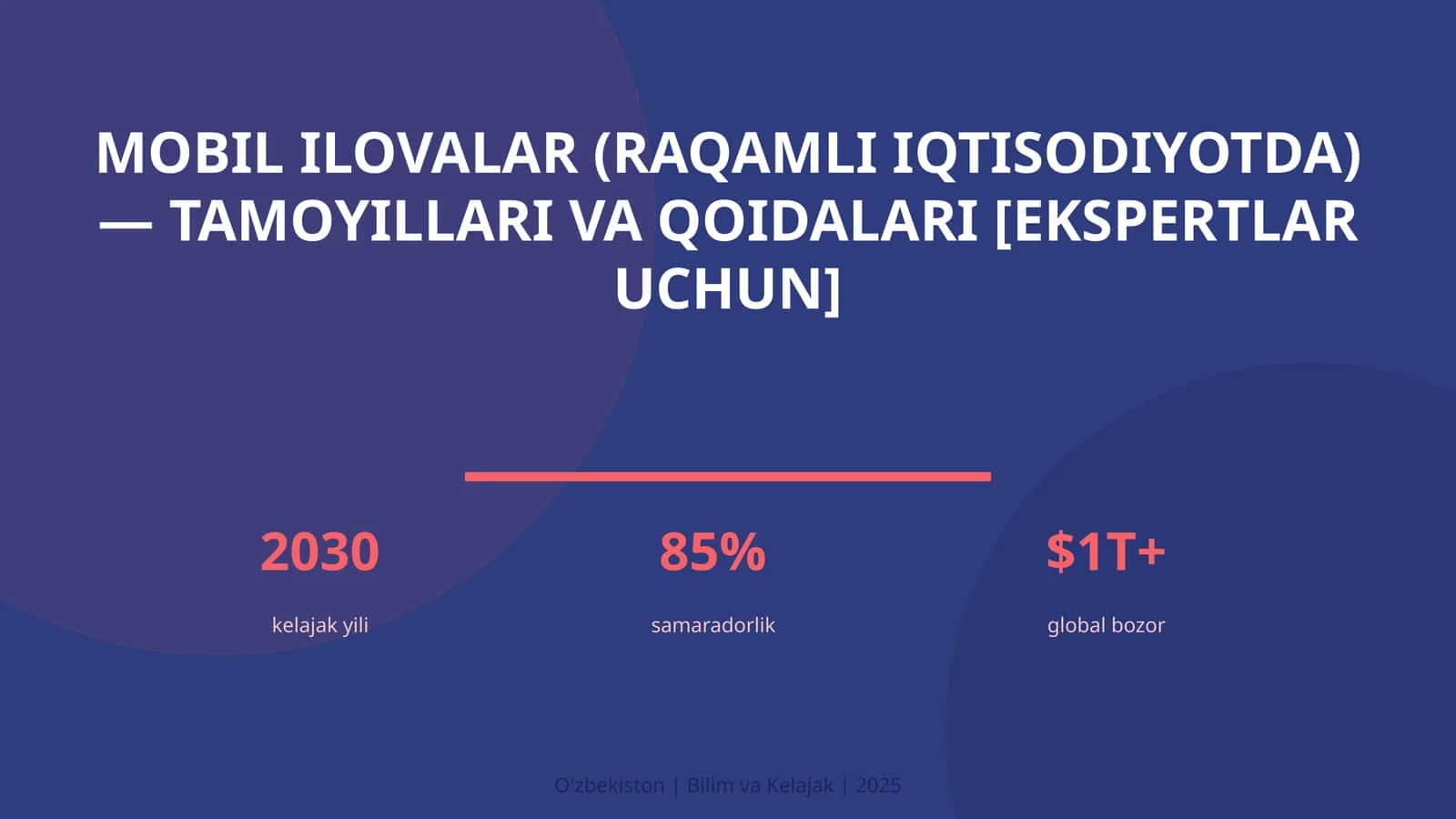 MOBIL ILOVALAR (RAQAMLI IQTISODIYOTDA) — TAMOYILLARI VA QOIDALARI [EKSPERTLAR UCHUN]