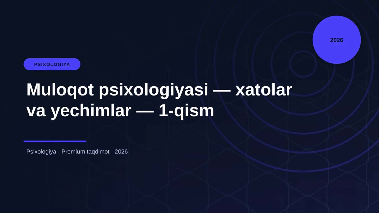 Muloqot psixologiyasi — xatolar va yechimlar — 1-qism