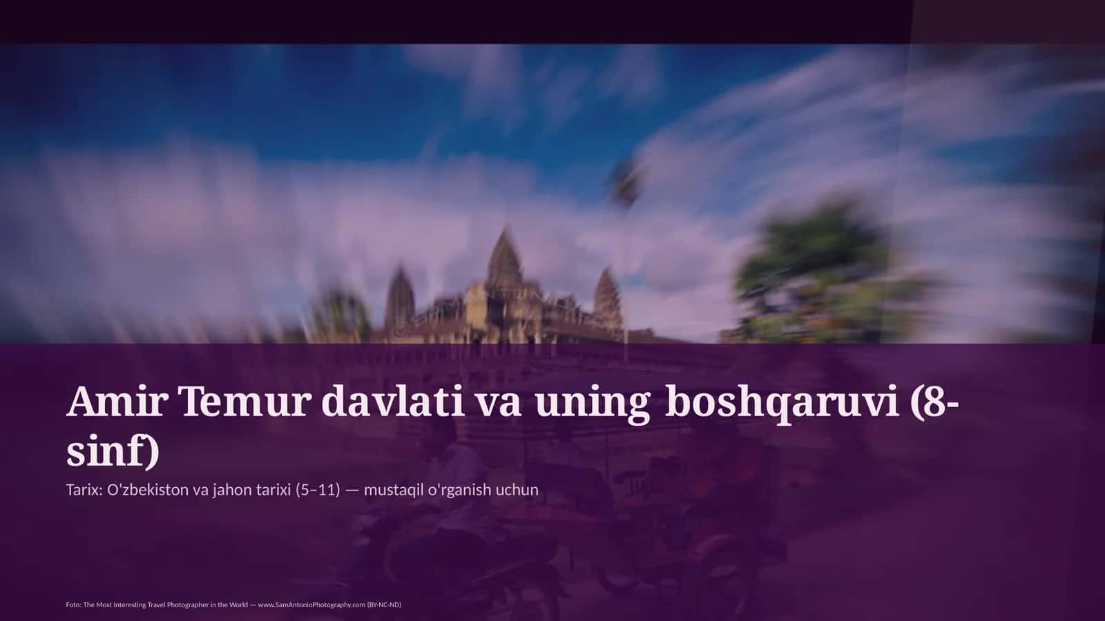 Amir Temur davlati va uning boshqaruvi (8-sinf)