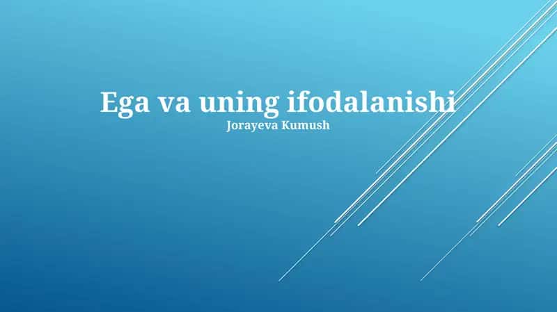 Ega va uning ifodalanishi