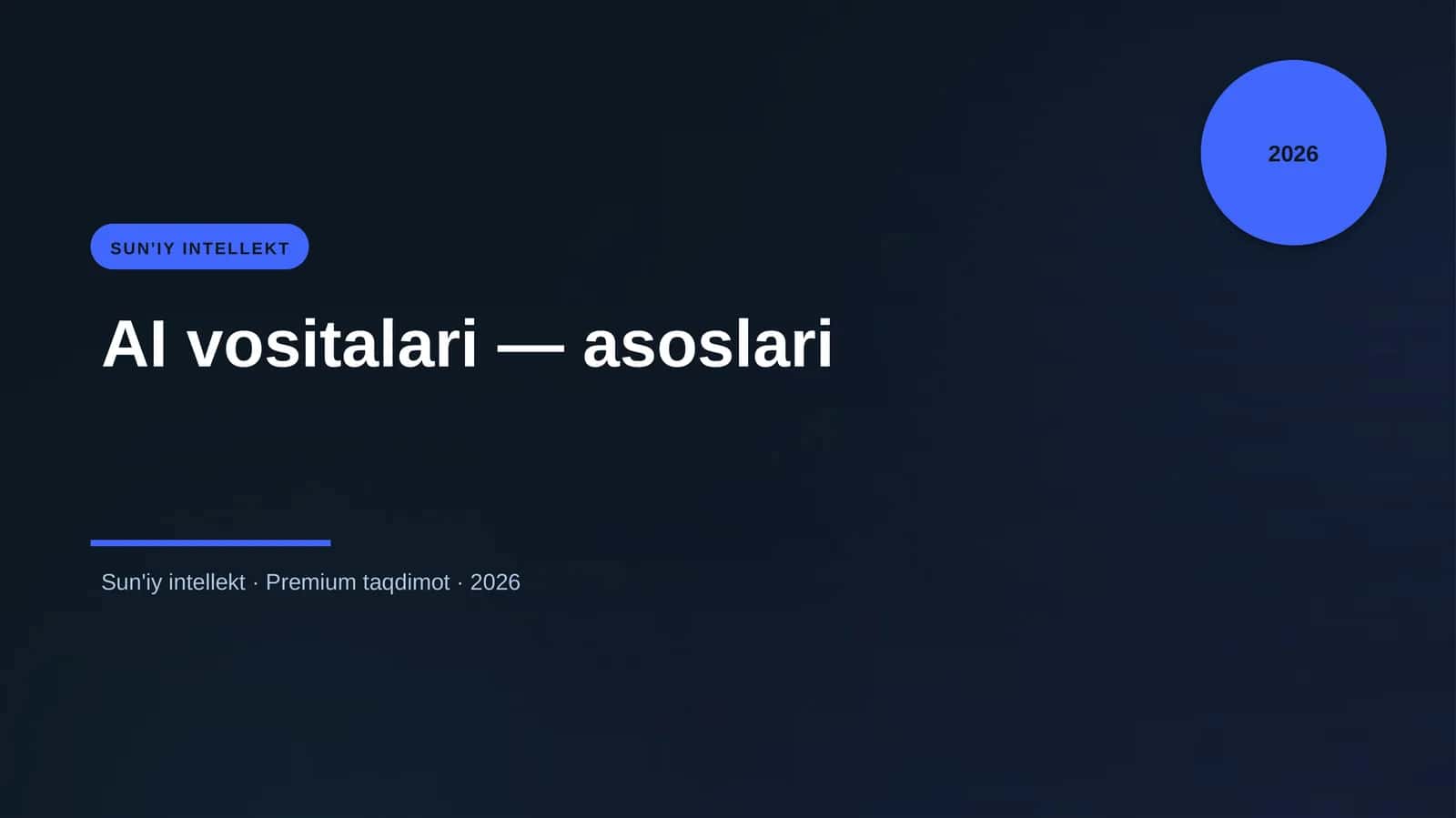 AI vositalari — asoslari