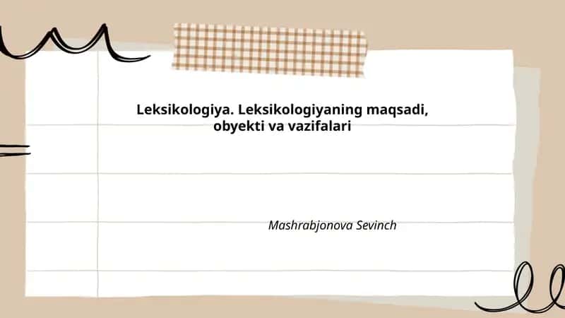 Leksikologiya