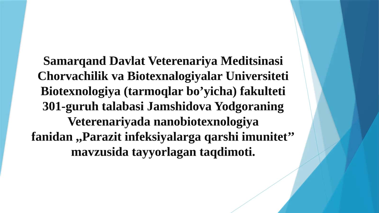 Parazit infeksiyalarga qarshi imunitet