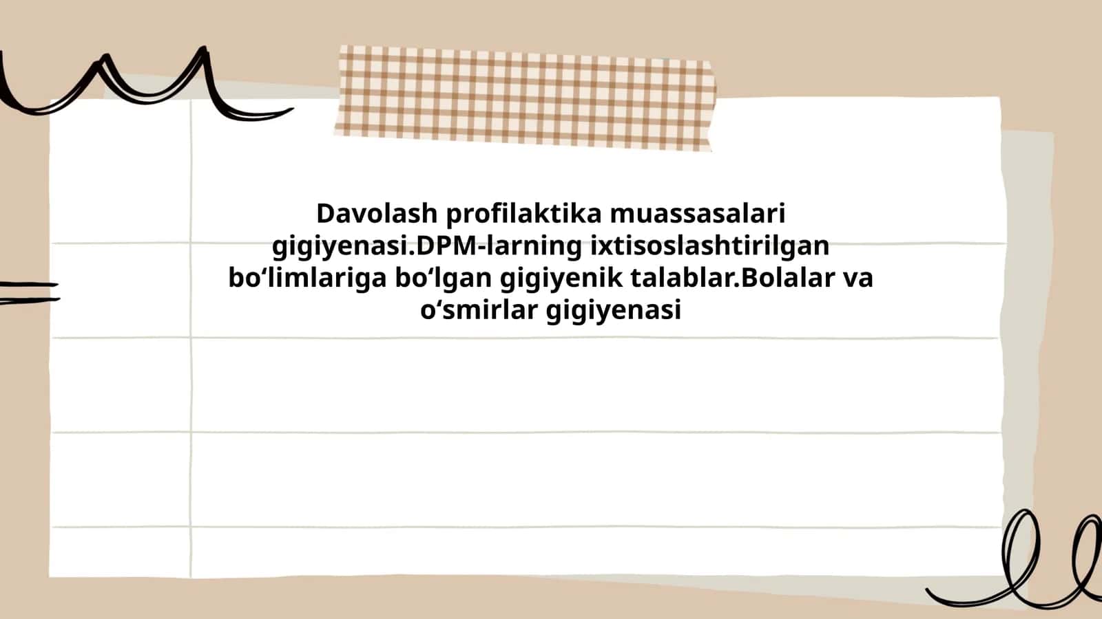 Davolash profilaktika muassasalari gigiyenasi