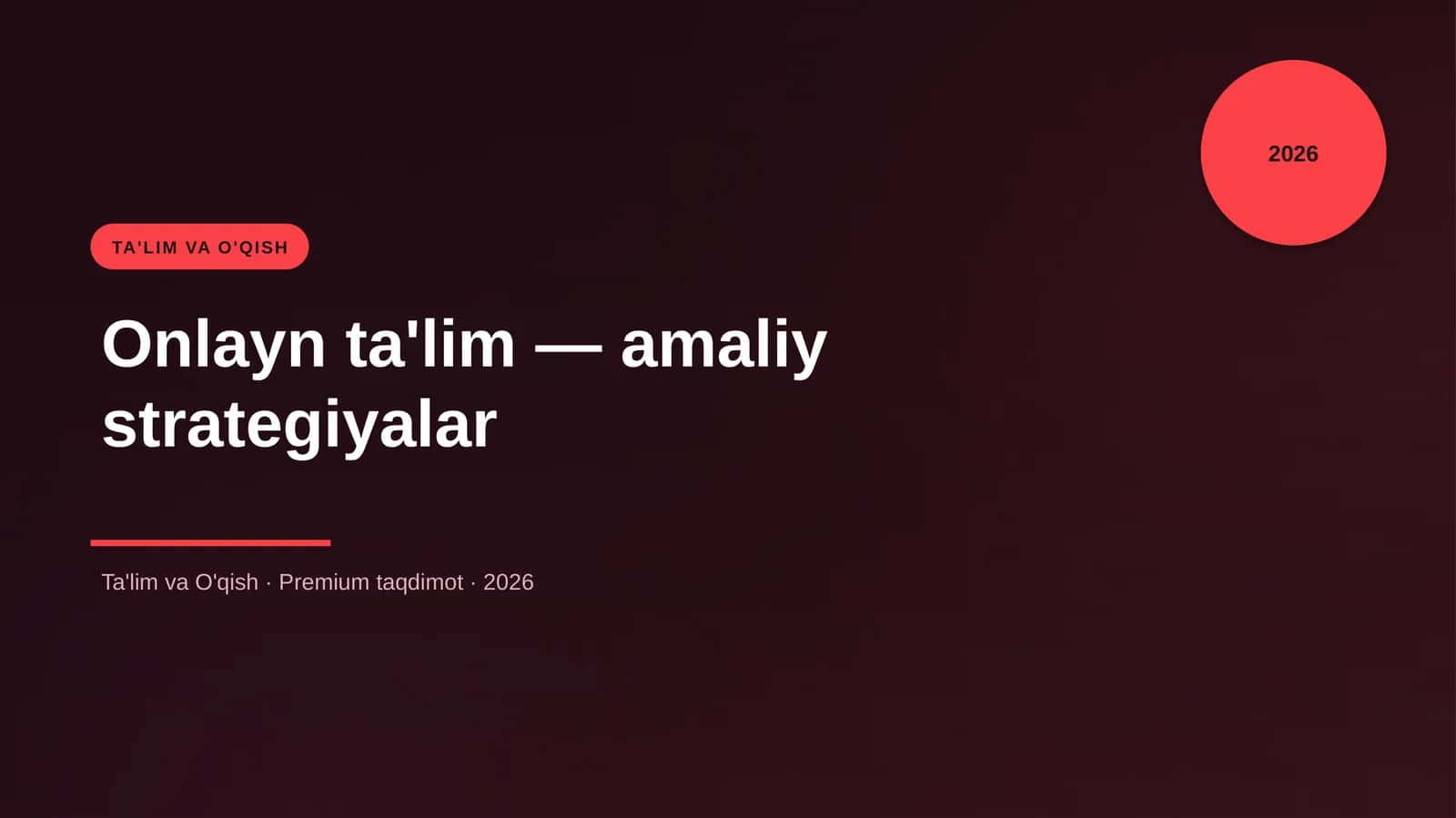 Onlayn ta'lim — amaliy strategiyalar