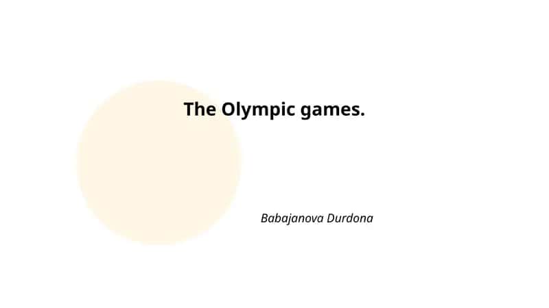 The Olympic games