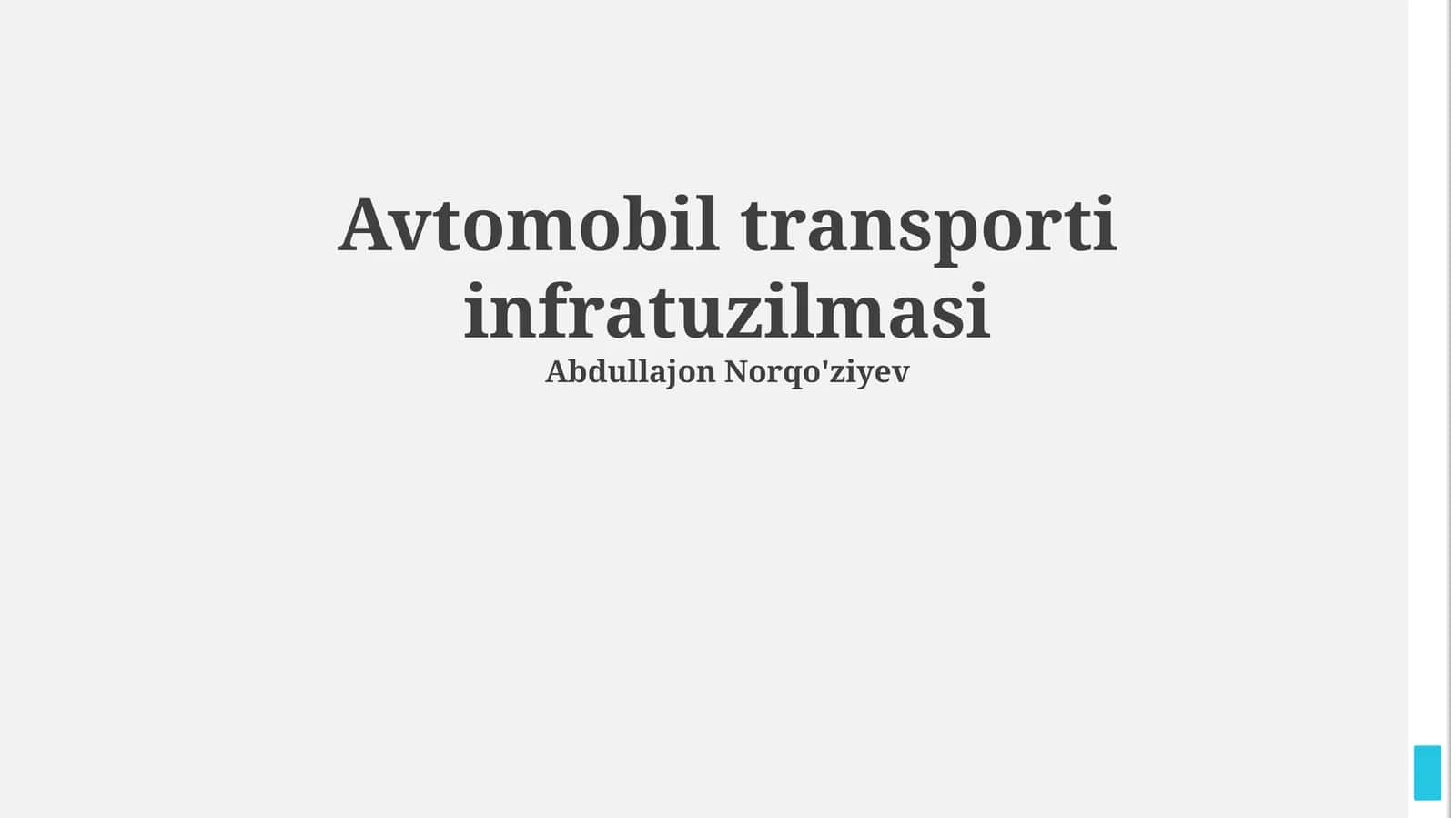 Avtomobil transporti infratuzilmasi
