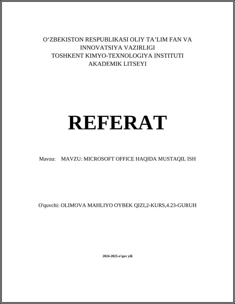 Microsoft Word asoslari
