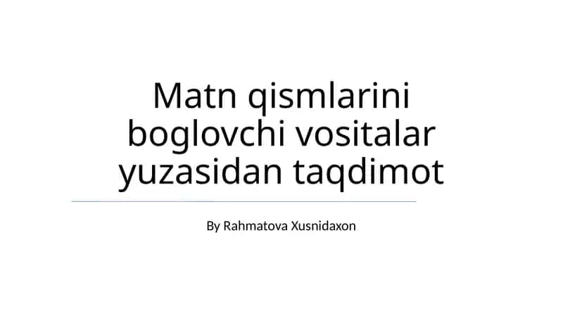 Ot kesimlarini bog'lash
