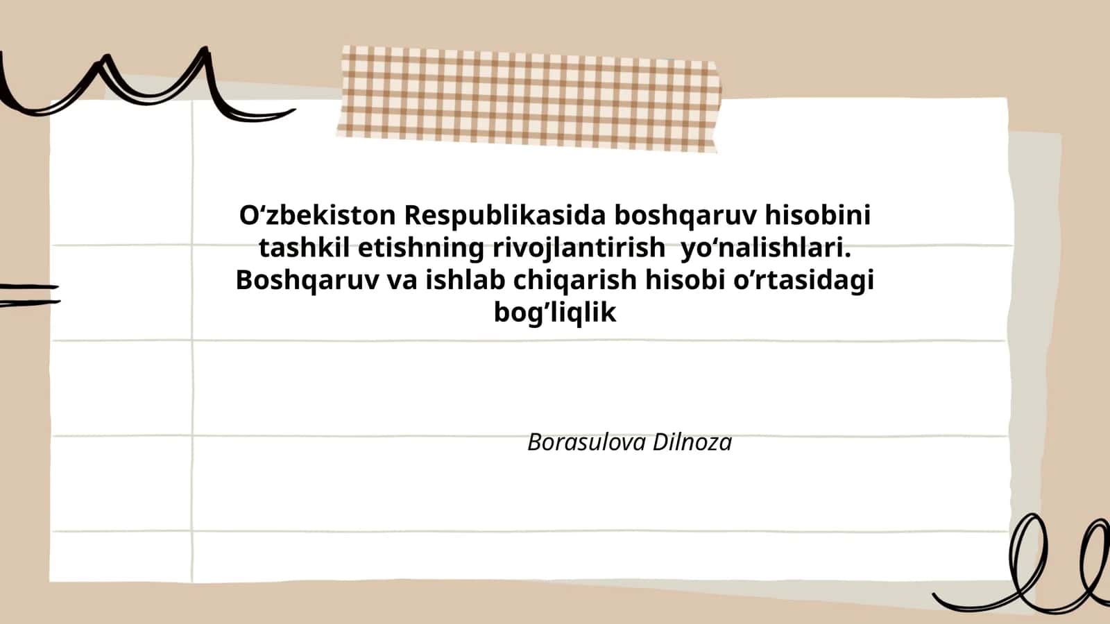 Boshqaruv hisobini tashkil etishning rivojlantirish yo‘nalishlari