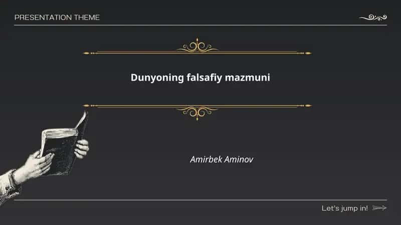 Dunyoning falsafiy mazmuni