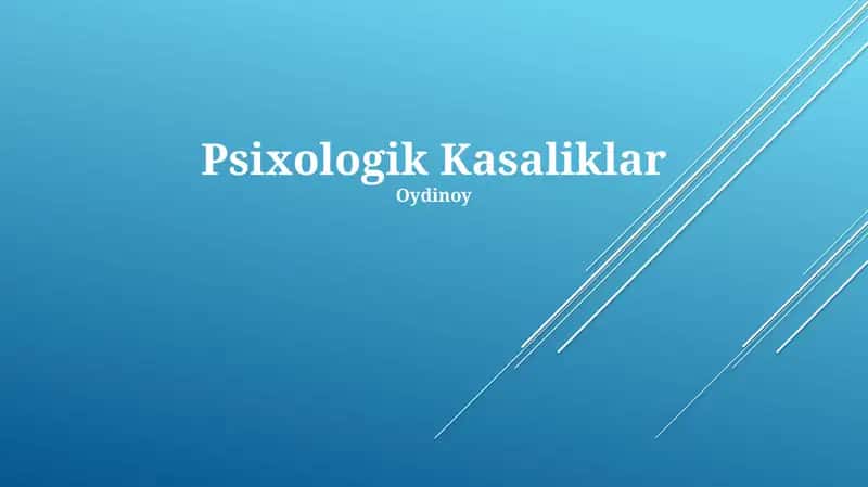 Psixologik Kasaliklar
