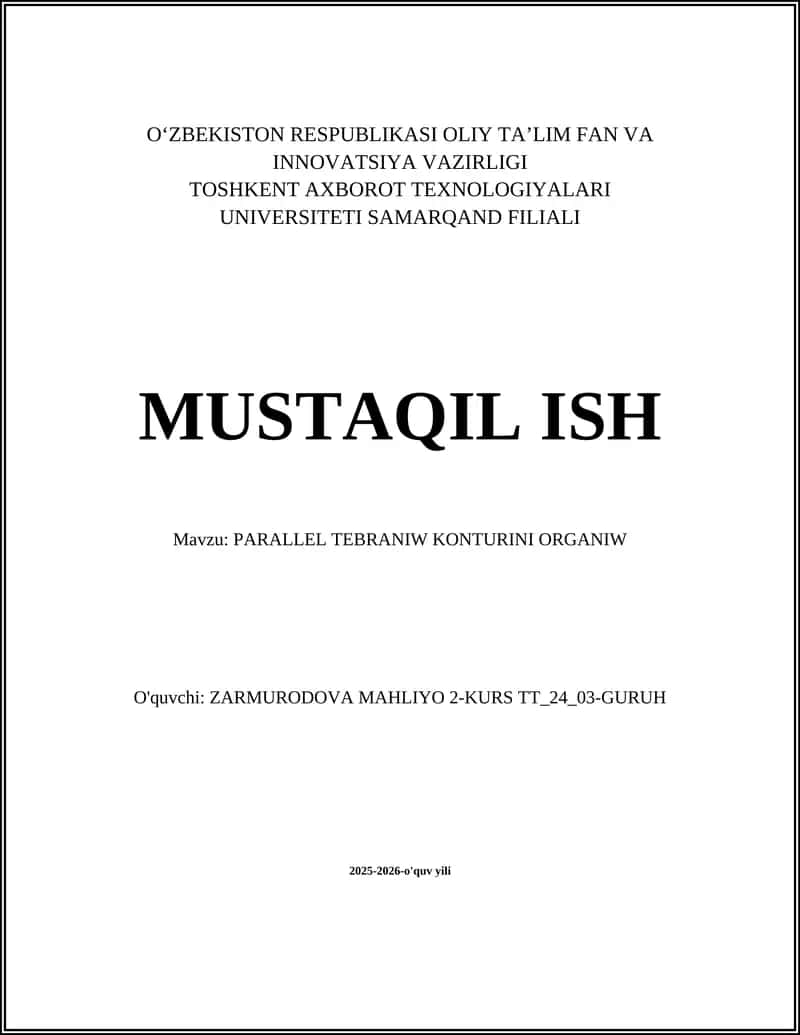 PARALLEL TEBRANIW KONTURINI ORGANIW