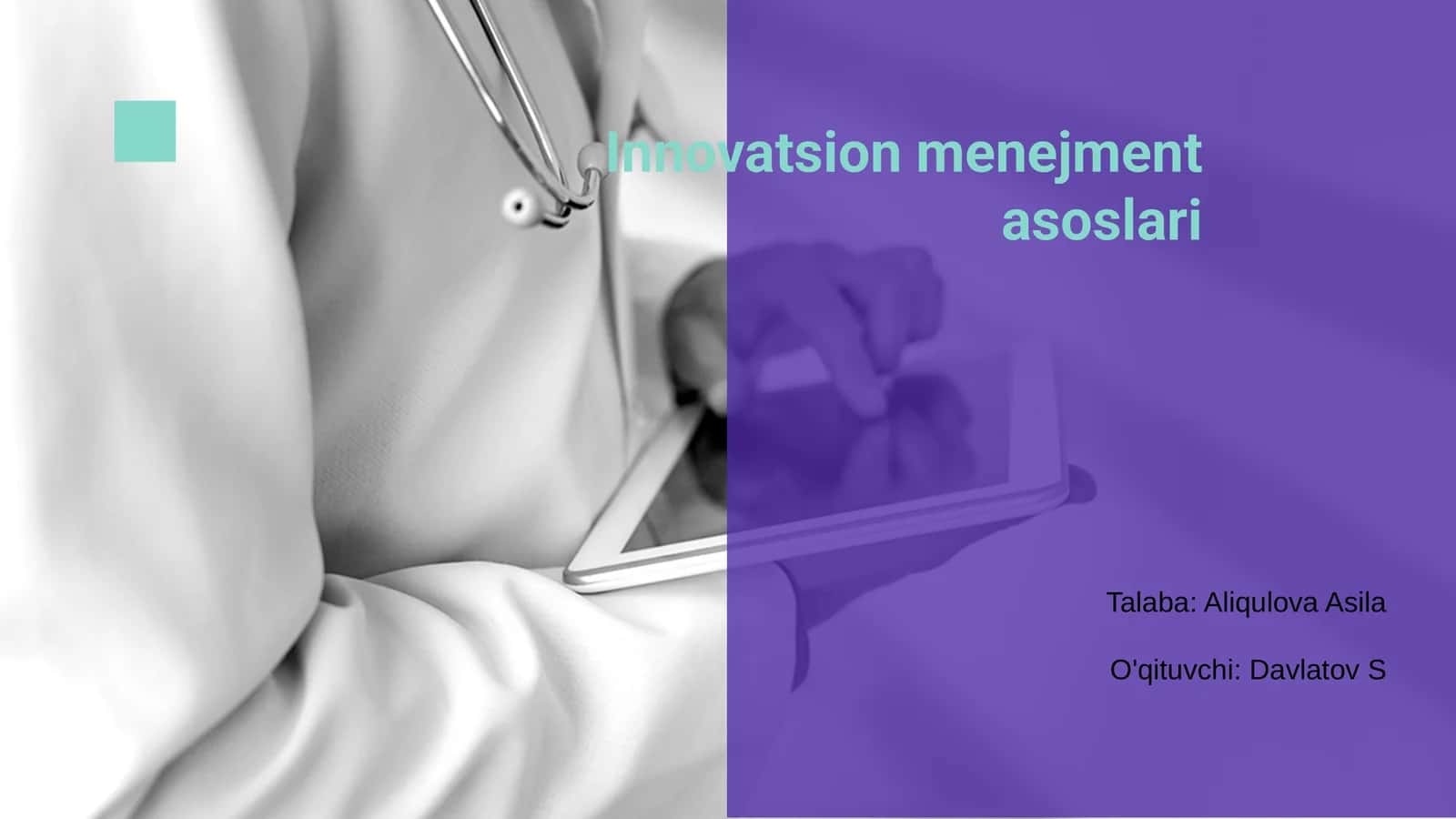 Innovatsion menejment asoslari