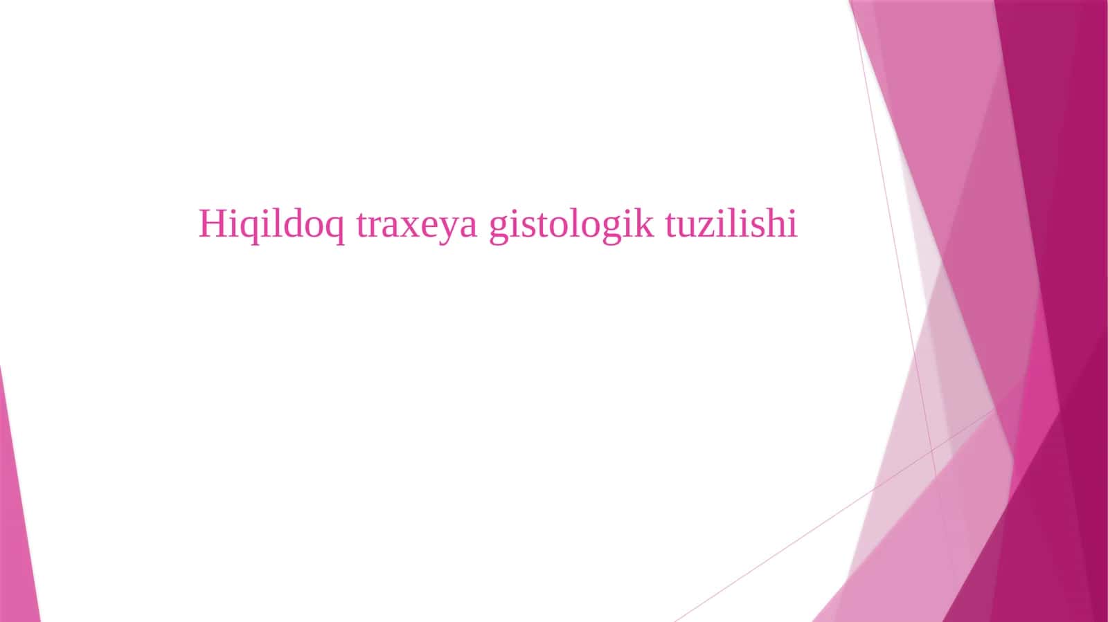 Hiqildoq traxeya gistologik tuzilishi