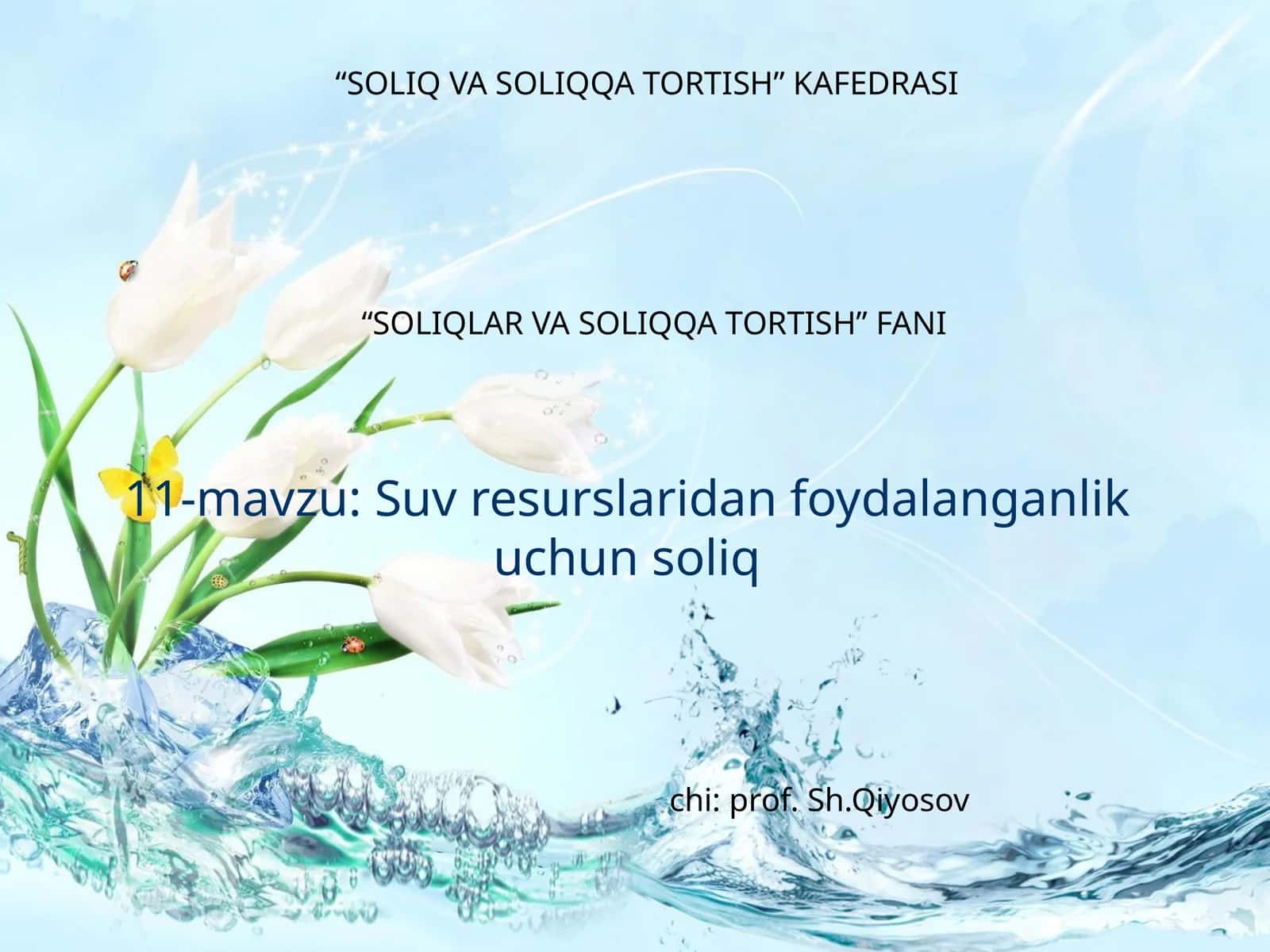 Suv resurslaridan foydalanganlik uchun soliq