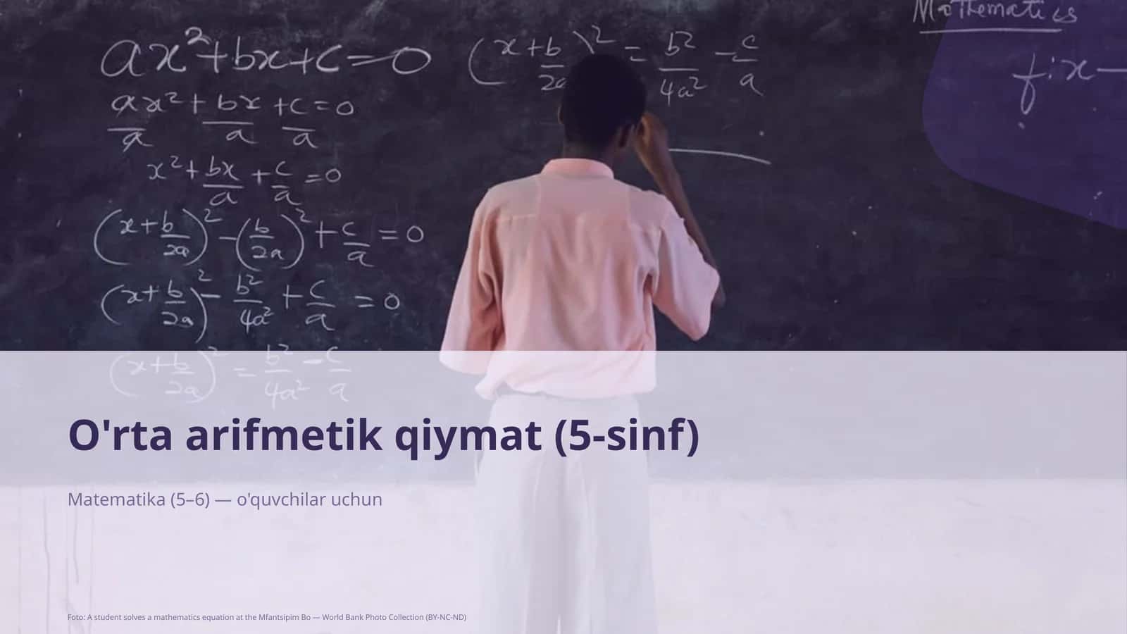 O'rta arifmetik qiymat (5-sinf)