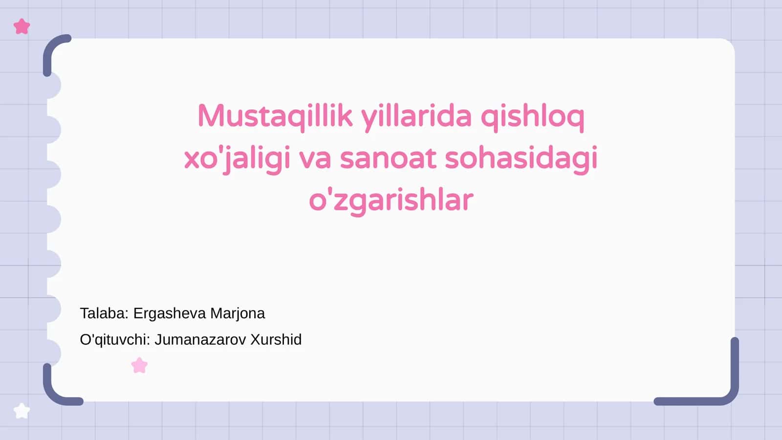 Mustaqillik yillarida qishloq xo'jaligi va sanoat sohasidagi o'zgarishlar