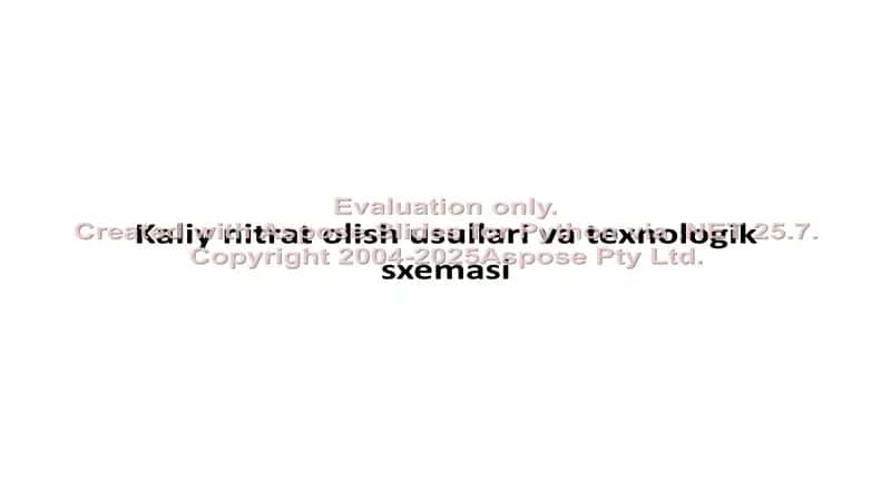 Kaliy nitrat olish usullari va texnologik sxemasi