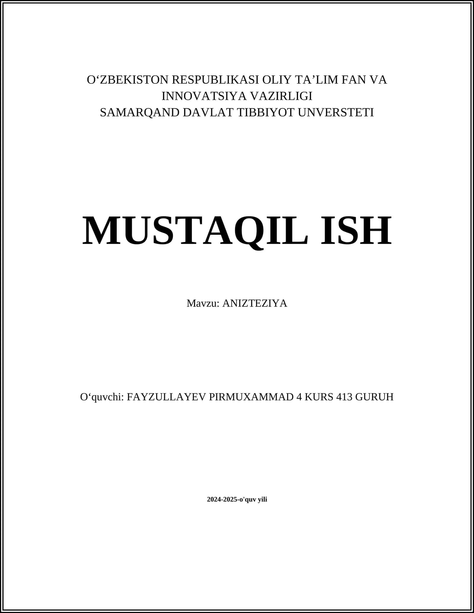 ANIZTEZIYA