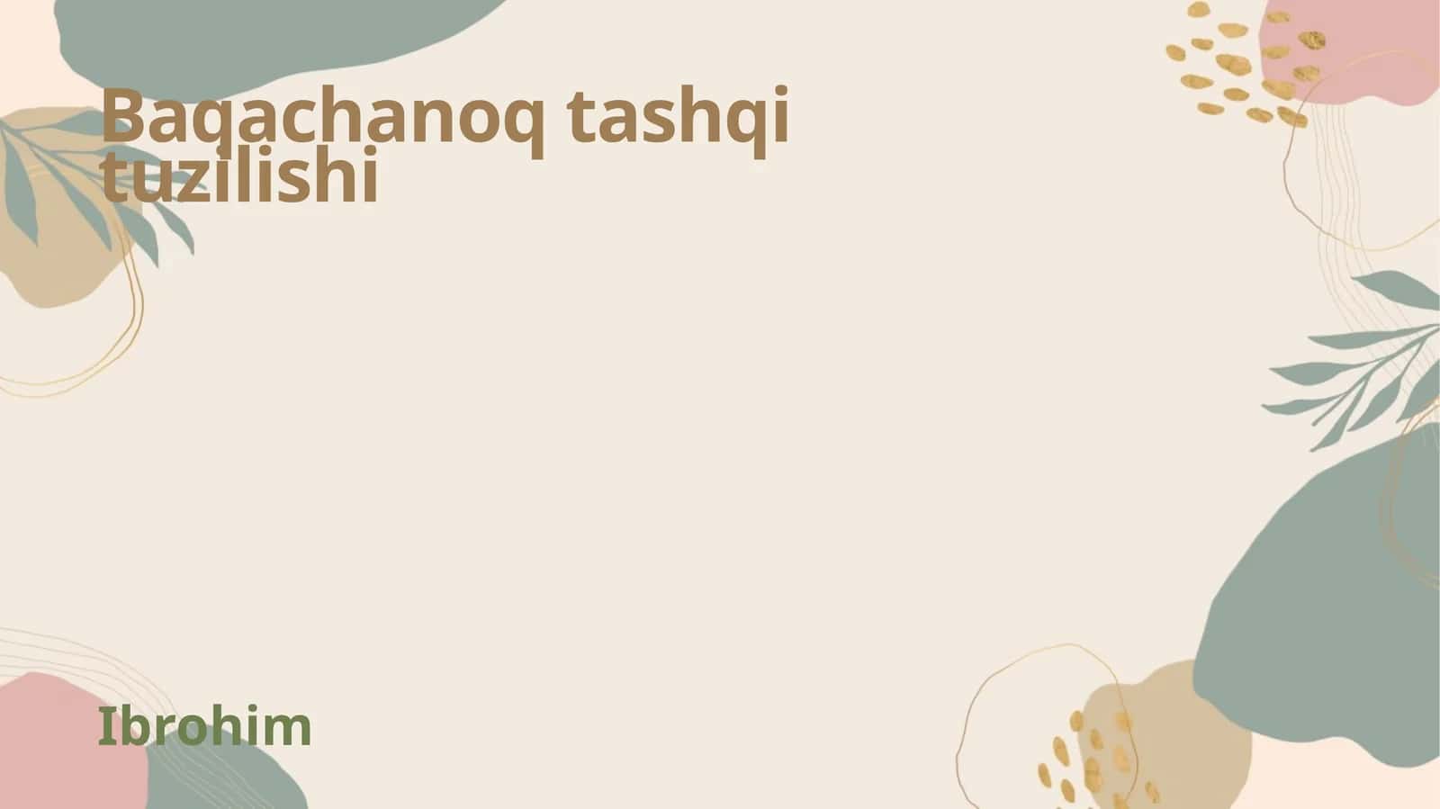 Baqachanoq tashqi tuzilishi