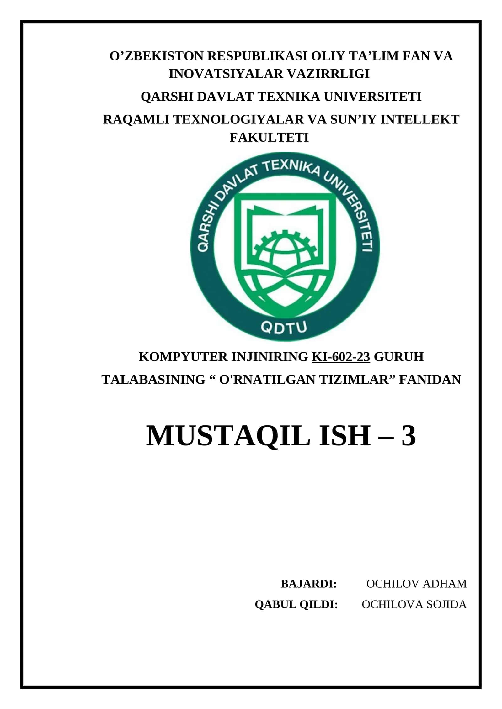 Shinalarni tashkil etilishi
