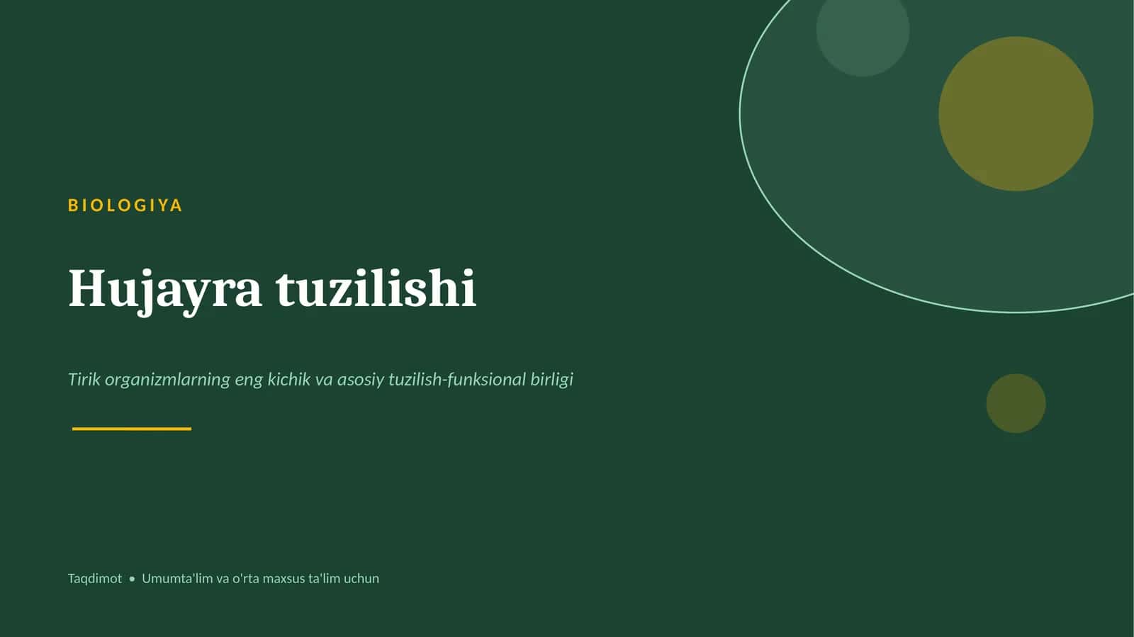 Biologiya hujayra tuzilishi