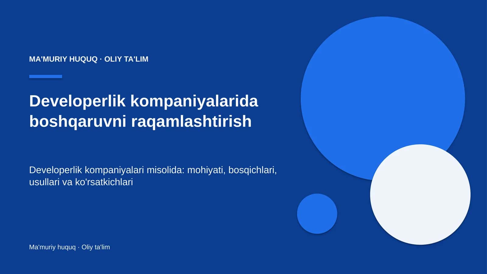 Developerlik kompaniyalarida boshqaruvni raqamlashtirish