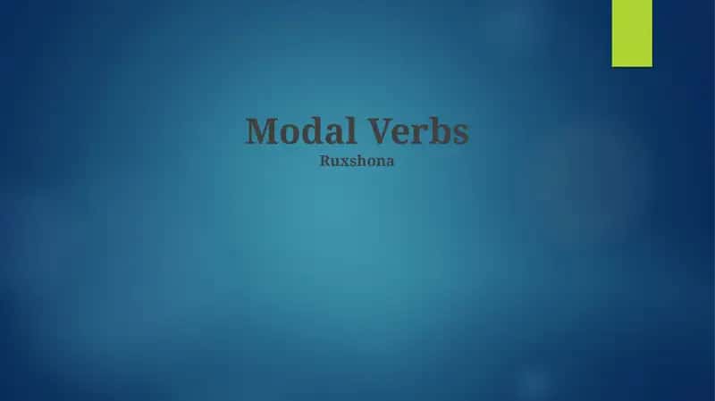 Modal Verbs