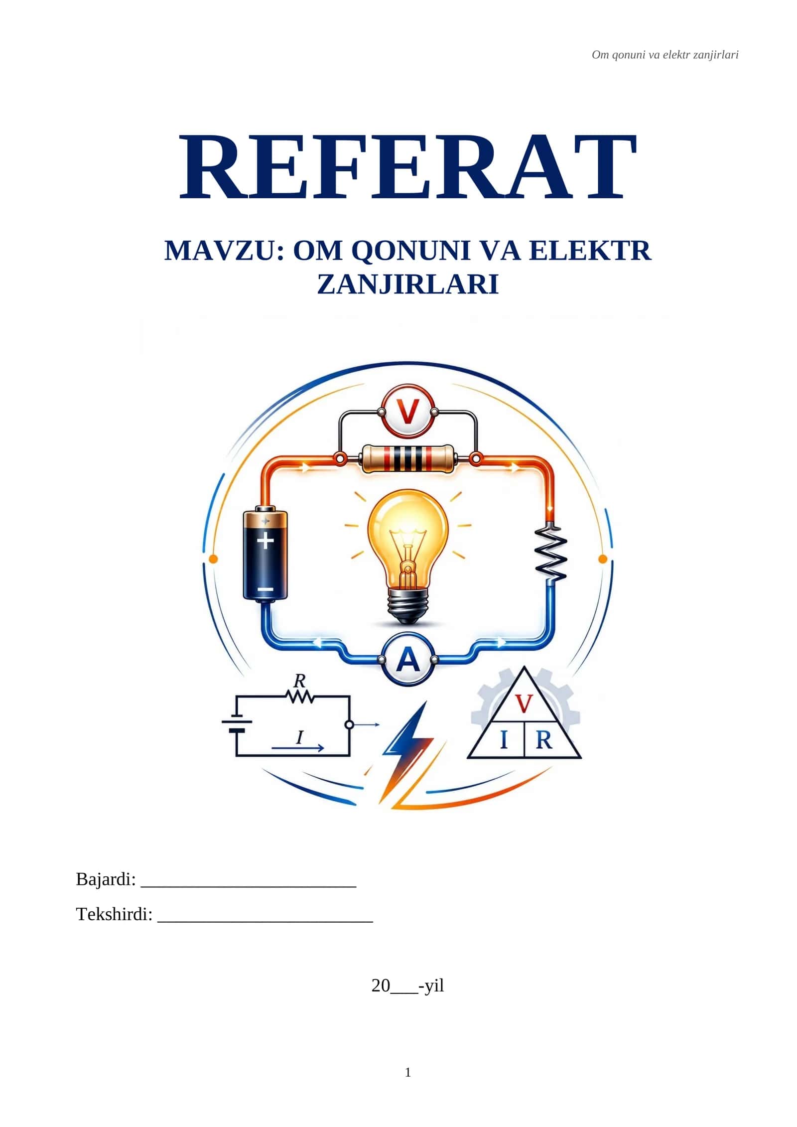 Om qonuni va elektr zanjirlari