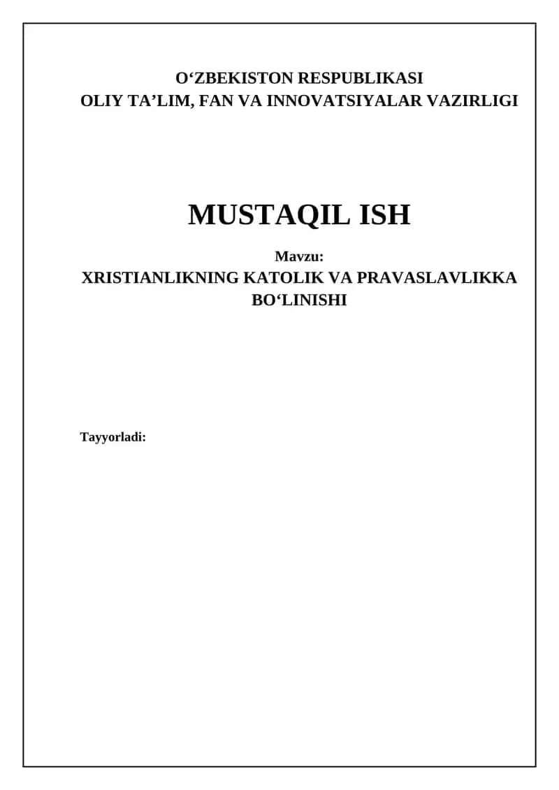 Xristianlikning bo'linishi: Tarix va sabablar