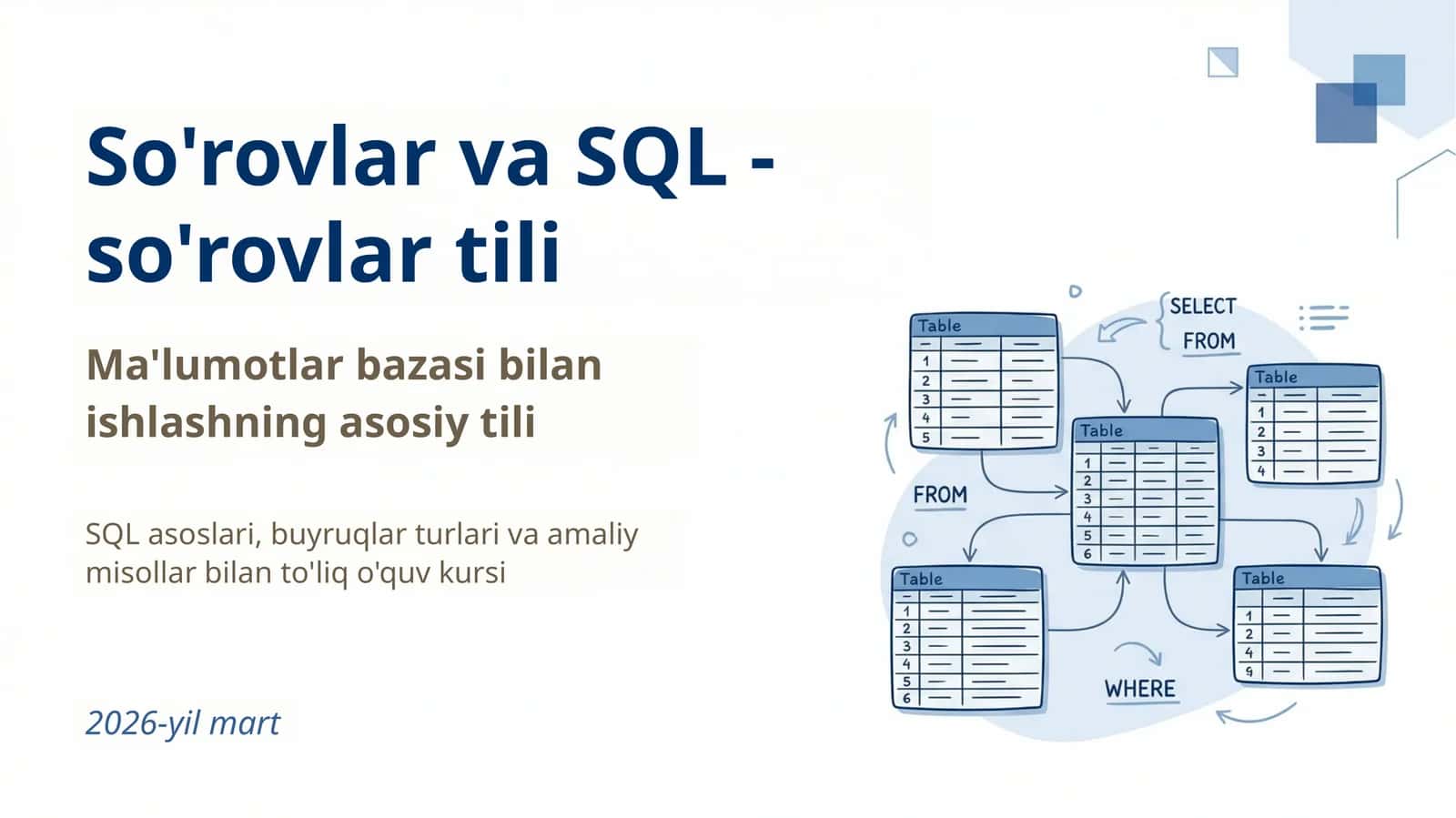 So'rovlar va SQL -so'rovlar tili
