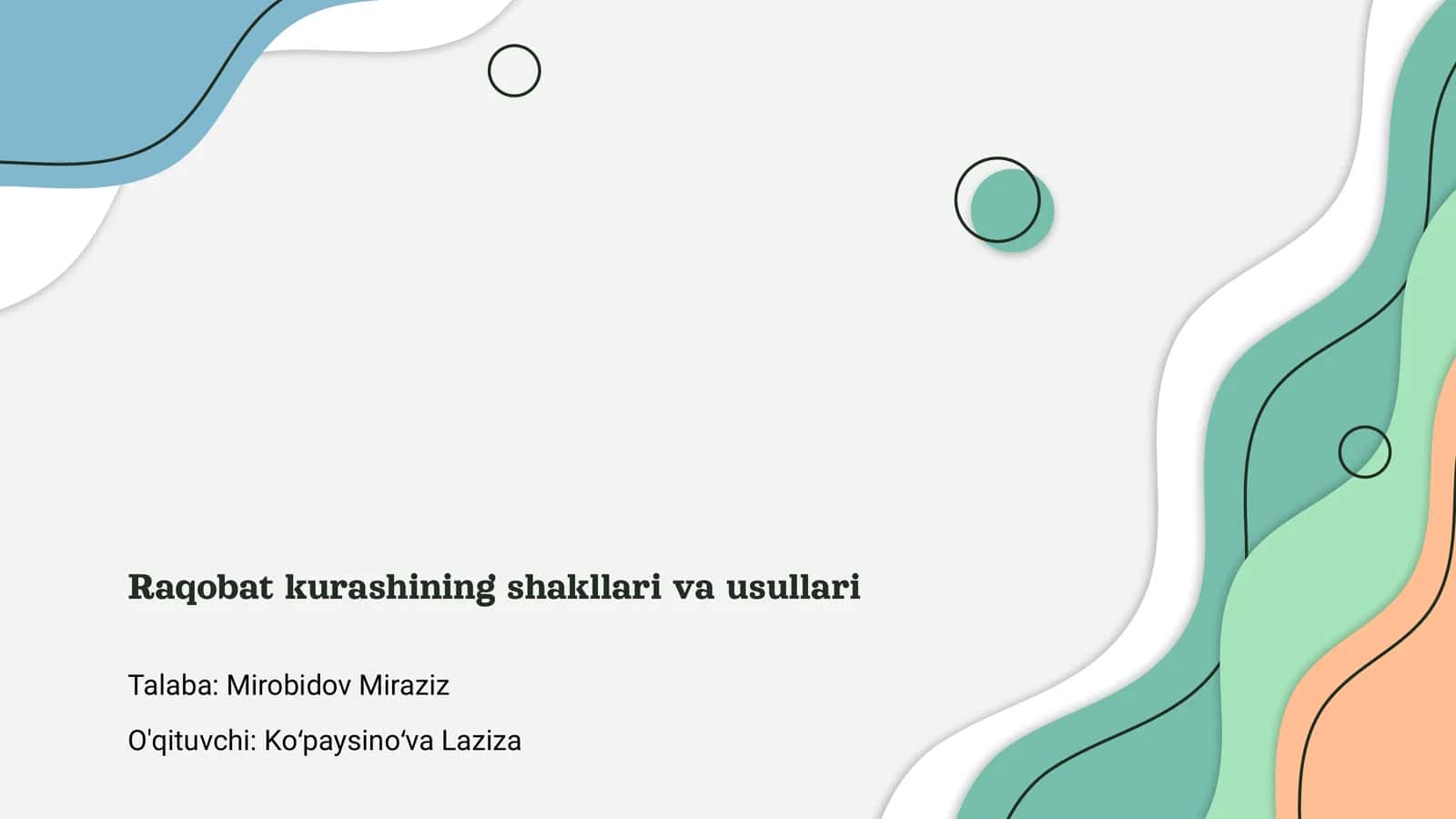 Raqobat kurashining shakllari va usullari