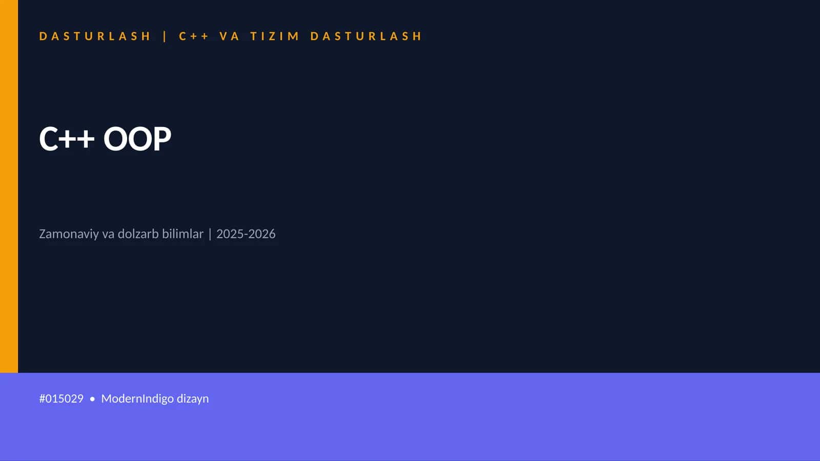 C++ VA TIZIM DASTURLASH