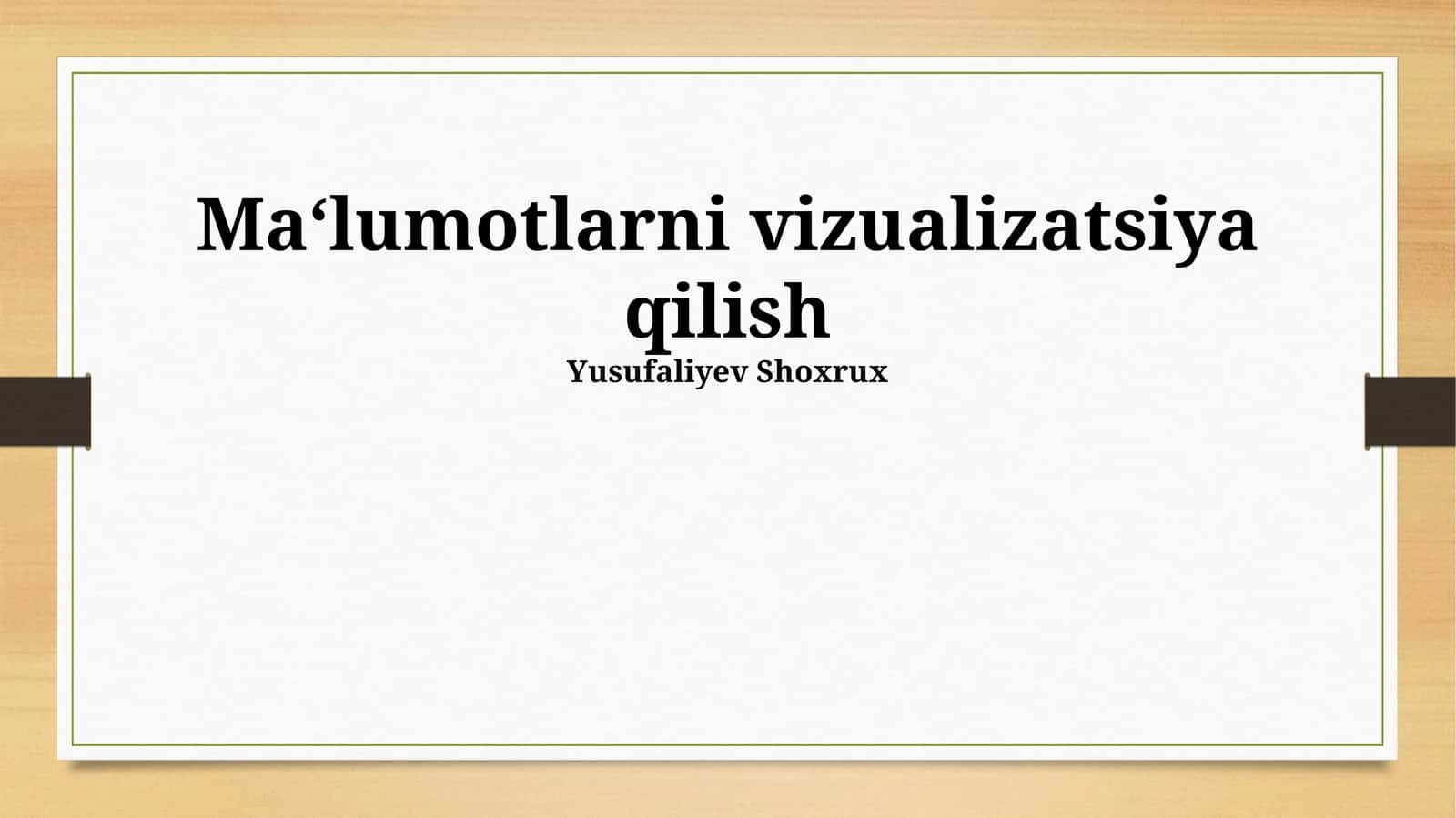 Ma'lumotlarni Vizualizatsiya Qilish