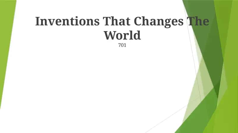 Inventions That Changes The World