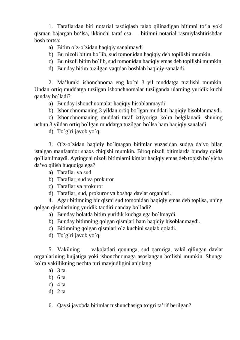 Bitimlar haqida maslahatlar