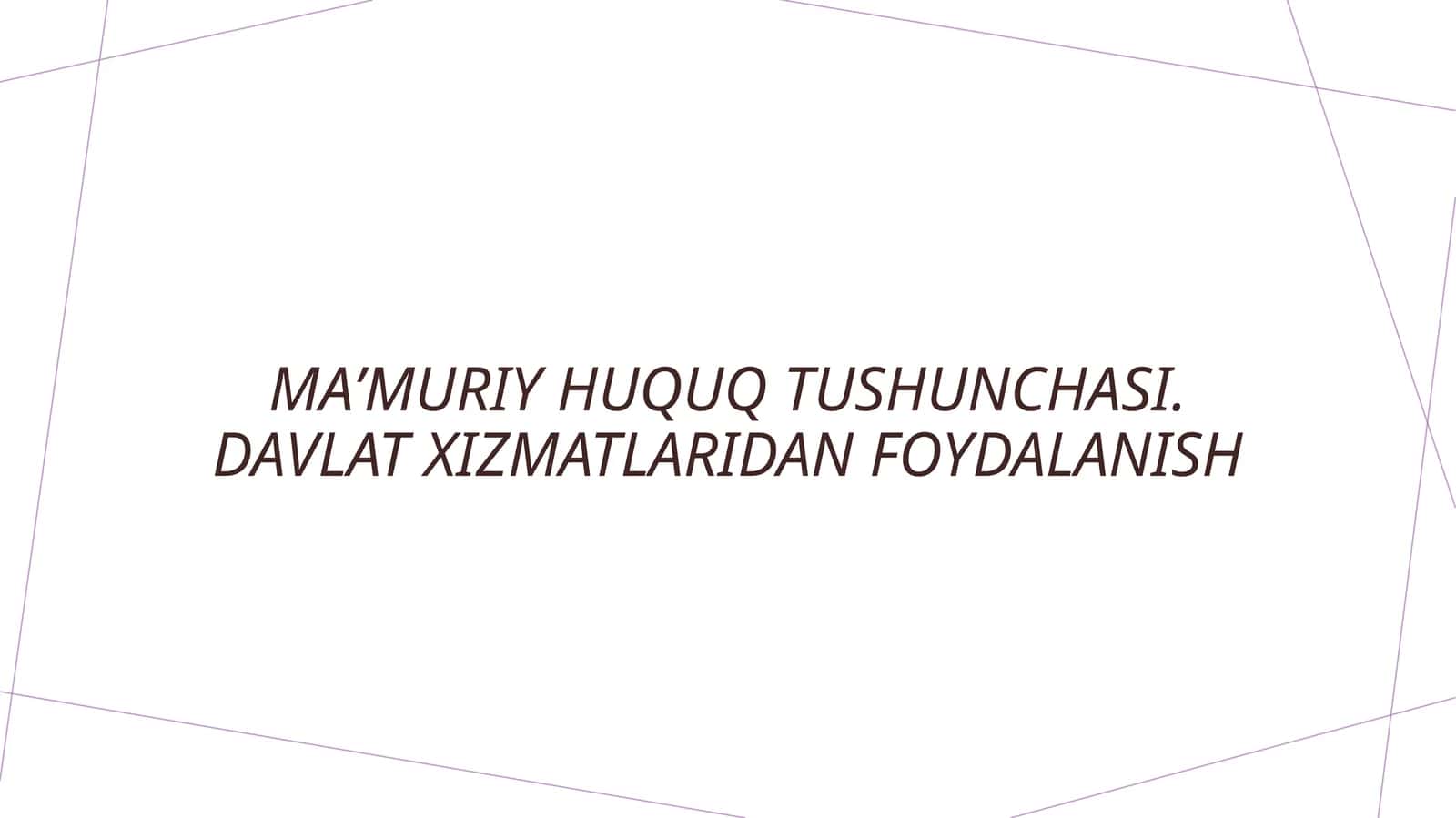 Maʼmuriy huquq tushunchasi