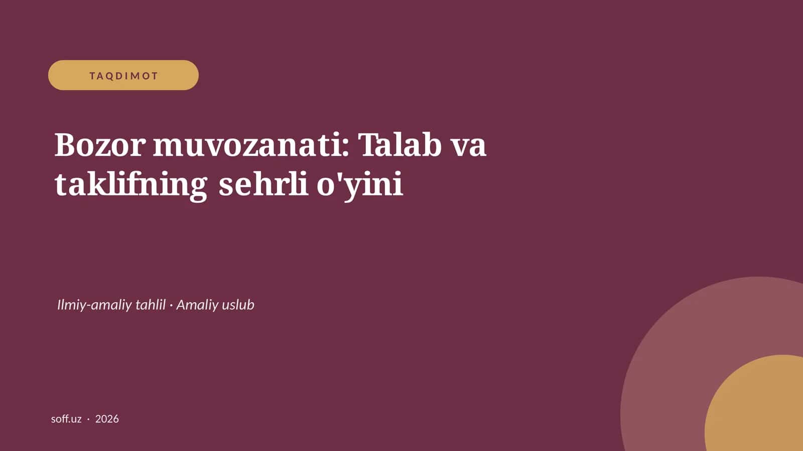 Bozor muvozanati: Talab va taklifning sehrli o'yini