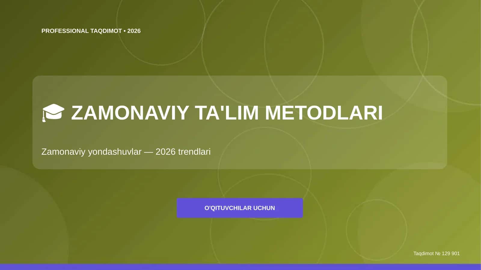 ZAMONAVIY TA'LIM METODLARI